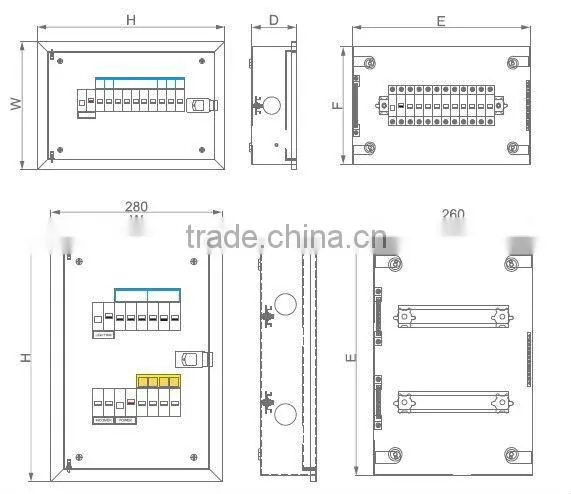 Dinrail type Modular Enclosures with ELCB main switch (EMEA)