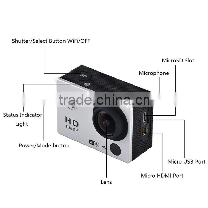 sj4000 newest wifi remote control waterproof sports Helmet Bicycle Car Vehicle DVR Sports Action Video DV Recorder
