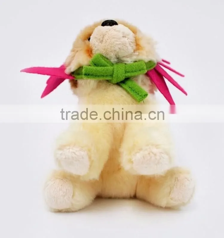 St dog with sunflower headband unisex plush toys small dog cotton filled