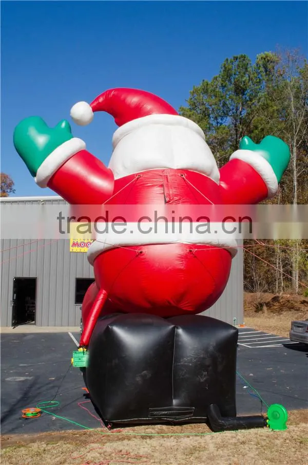 8M inflatable santa claus sitting on chimney, inflatable christmas santa