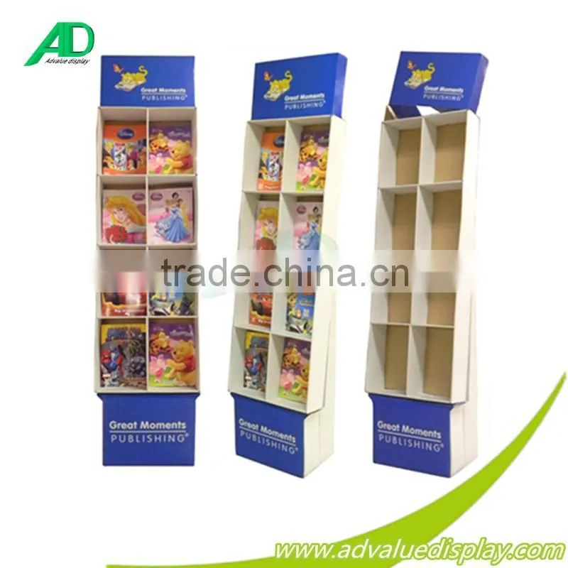 top quality paper display stand cardboard floor books display
