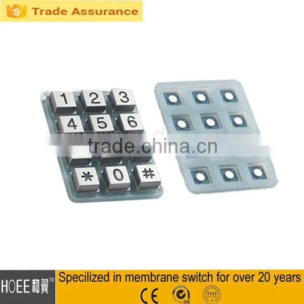 12 keys rubber button numeric keypad silicone rubber lock keypad