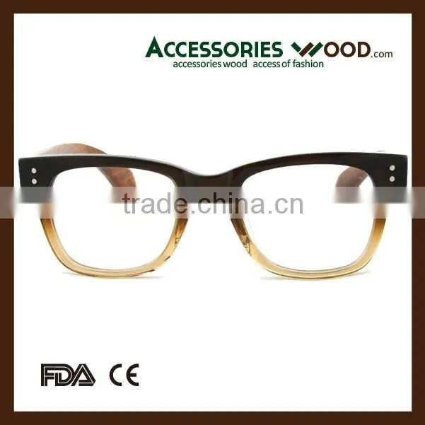 PC frame wooden leg optical reading glasses high quality RX glasses wooden Clear glasses