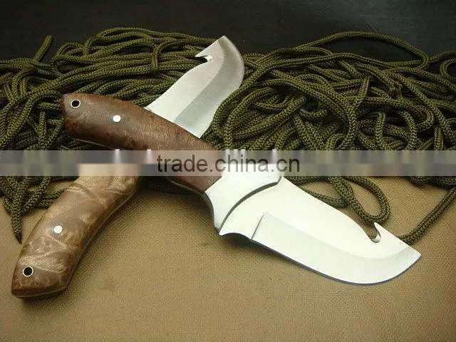 OEM 440C fixed blade knife with wood handle