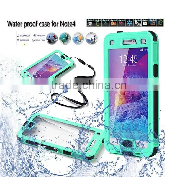 Waterproof Case Note 4 for Smartphones With Button Green