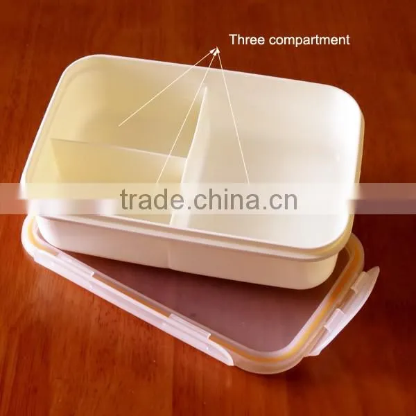 4 sides clip two compartment Leak-Proof plastic food container shantou