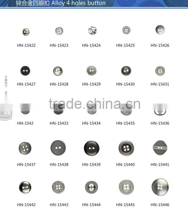 Oeko-tex approved custom made 4-hole metal button