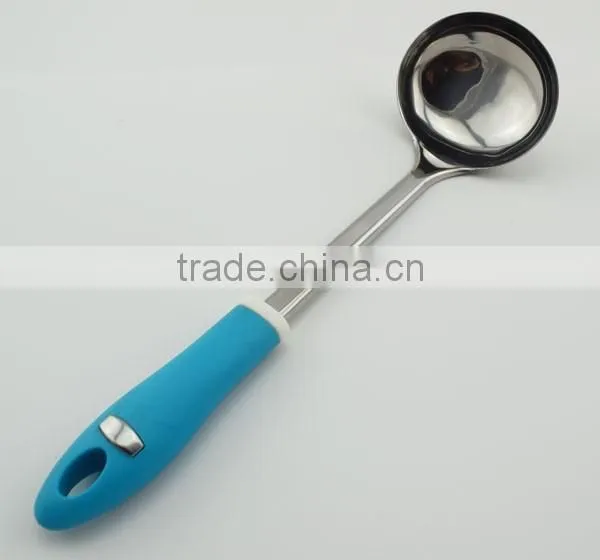 2016 canton fair kitchen utensils display stainless steel soup ladle with new corn handle