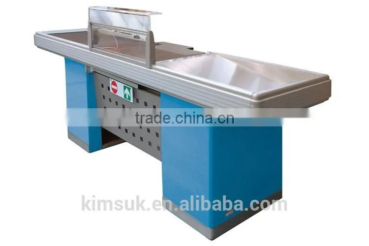 Top Quality Supermarket Checkout Counter,cashier desk,shelves used for grocery
