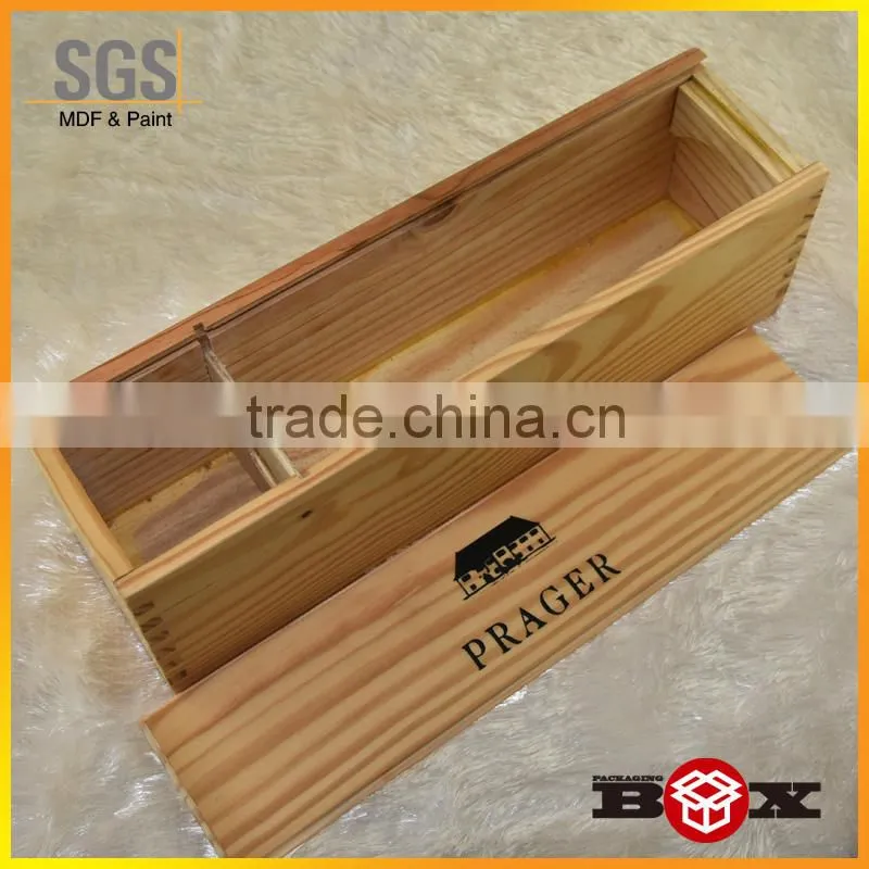 Solid sliding lid Wooden Wine box