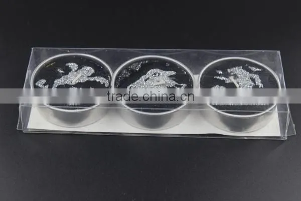 Black and sliver glitter halloween Tea light, halloween tea light, werewolf and ghost tea light