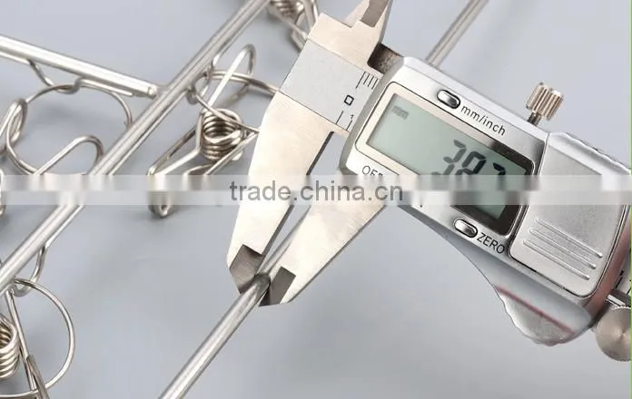 Stainless steel clip and drip hanger with 26 clips clothes drying rack and hanger/clip