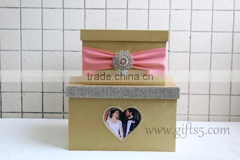 Personalized card box wedding with photo frame