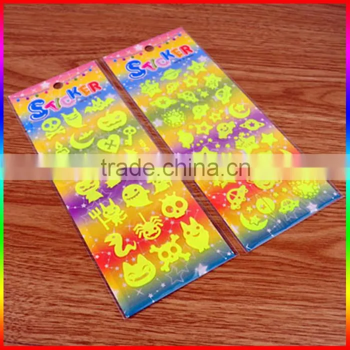 fluorescence magenta and green paper sticker in rectangle