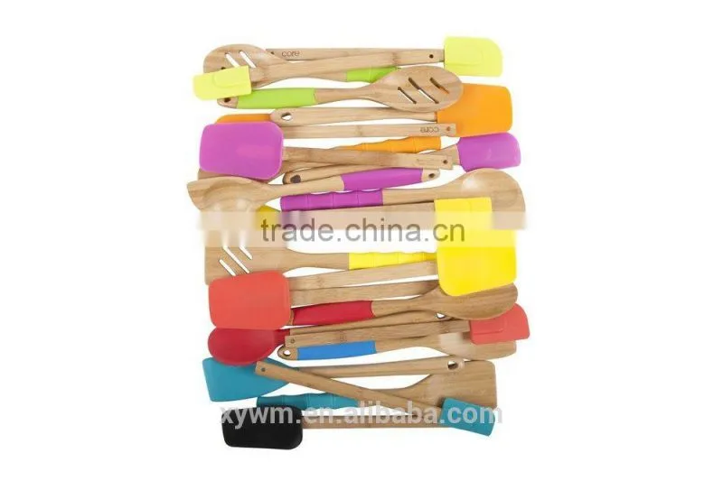 Paris Bamboo Silicone 3-Piece Utensil Set