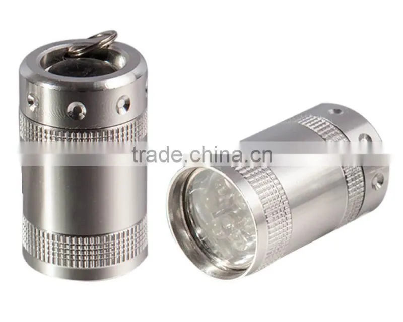 6LED aluminum cylindrical custom metal keychain light