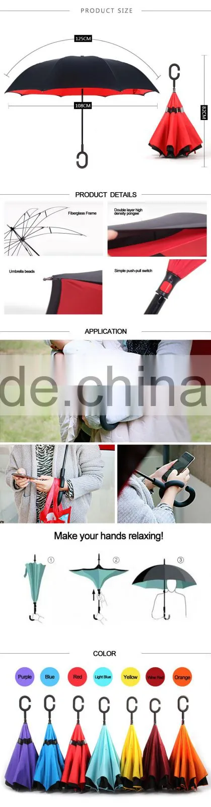Top Quality Customized Cheap Rain Particular Inverted Umbrella