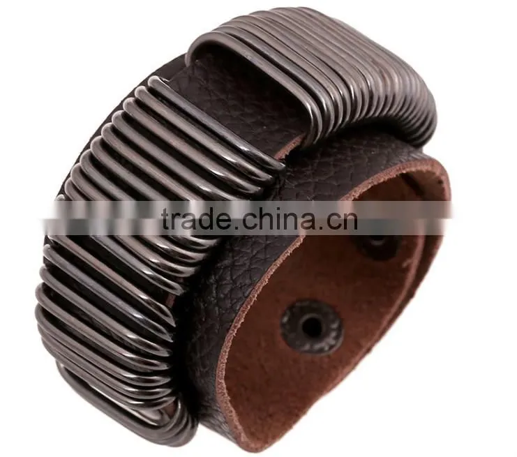 2015 punk Vintage handmade leather bracelet designs