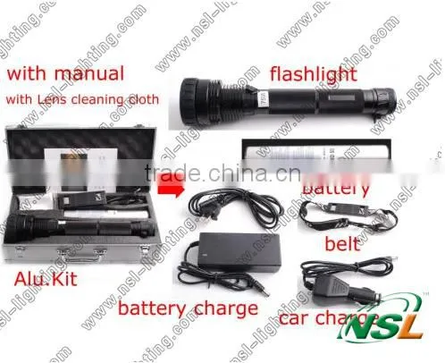 50W/38W 4500LM Waterproof Rechargeable HID Xenon Flashlight Hunting Camping Lamp Torch Black&Silver