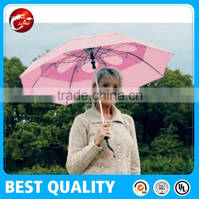 Silver Coated Fiberglass Double Layer Golf Umbrella