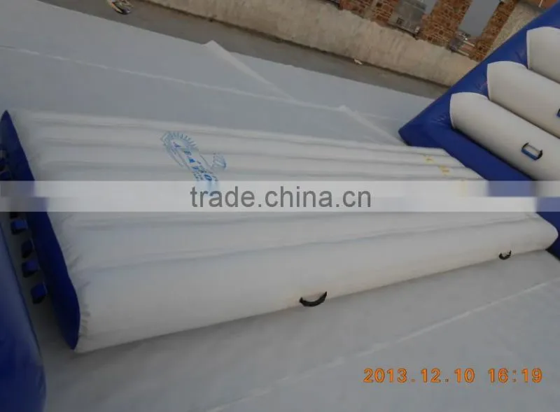 inflatable water trampoline with slide and log