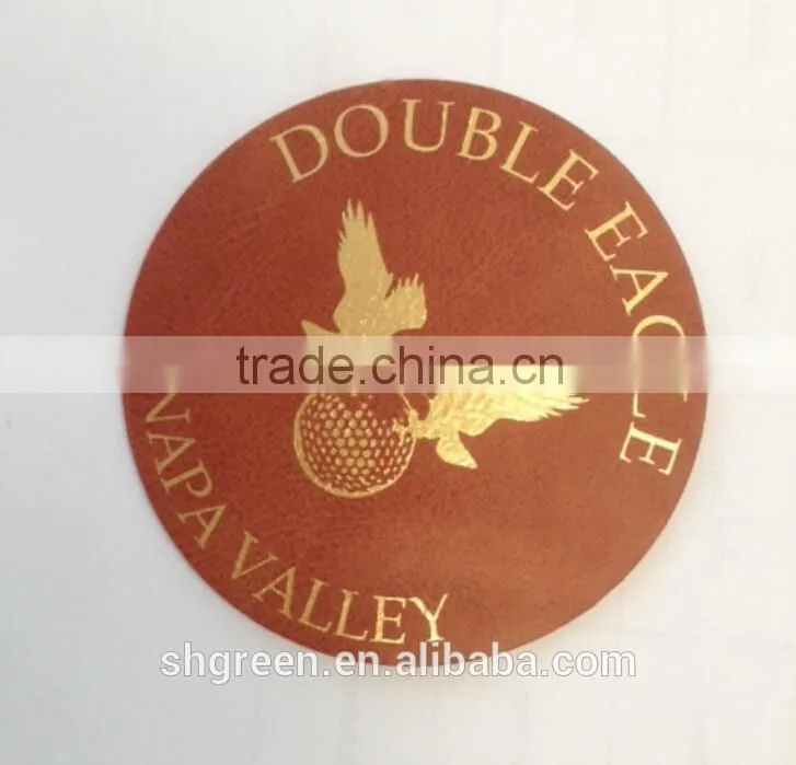 Vogue jeans true leather patch with shiny gold logo