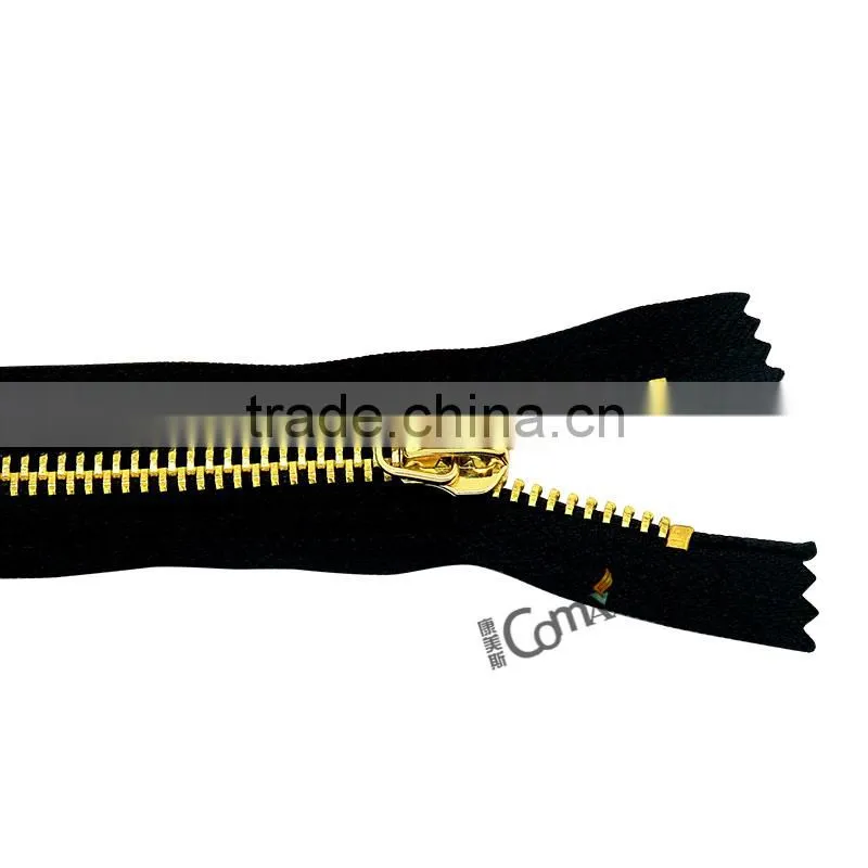 5# Brass Y Teeth Custom Gold Metal Zipper For Bags/Garment