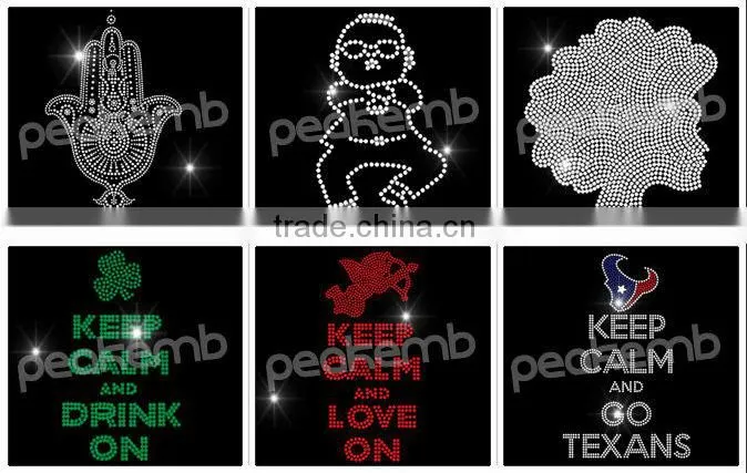 Iron-on Motif KEEP CALM AND EAT A COOKIE Rhinestone Transfer For Tees