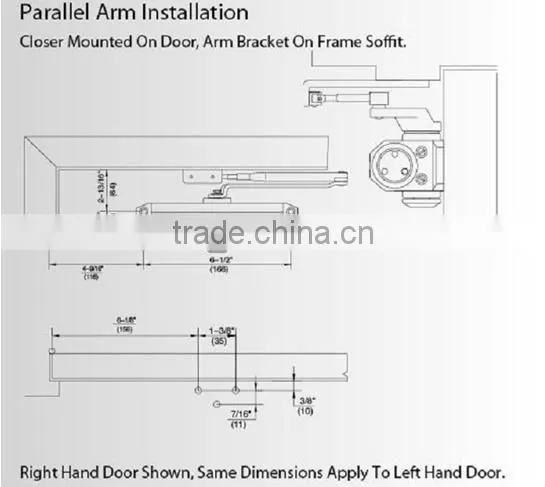 Frameless glass door closer smooth operation with 40-65kg door weight