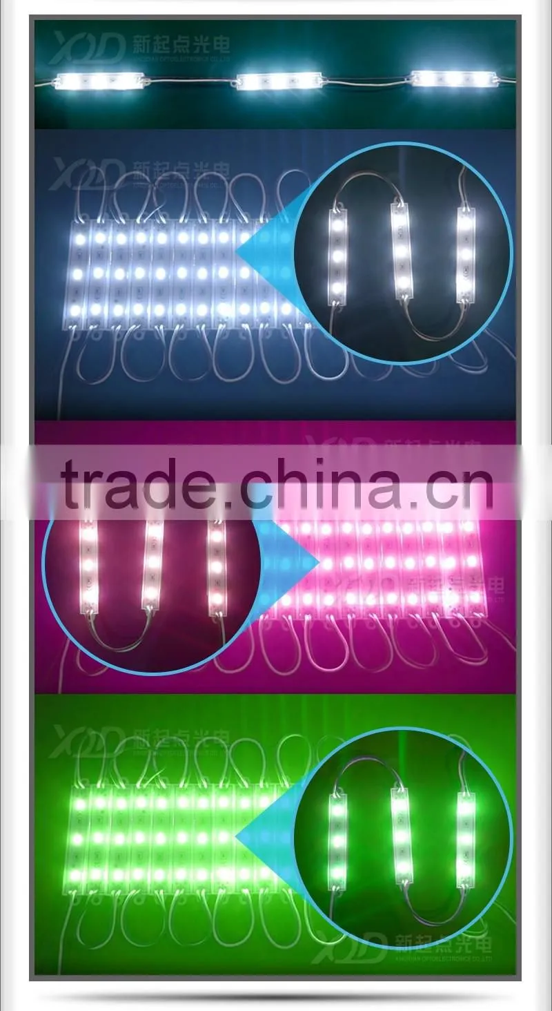 XQD cheapest 3 leds chip led alphabets moudle alphabet board signal moudle light smd 5730 5630 chip light injection
