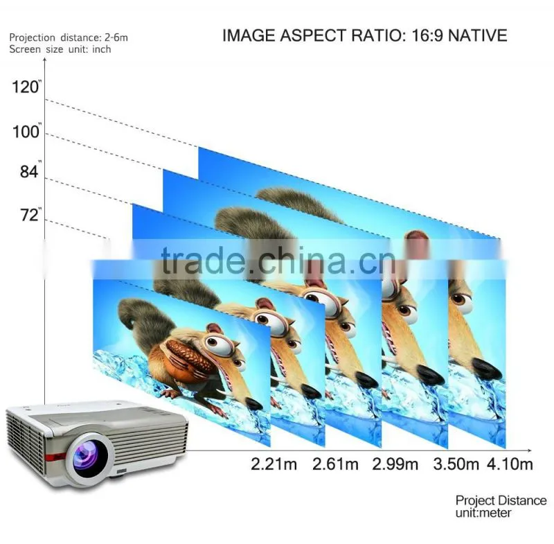 New the beam cheap movie and business 4200 lumens projectors 2016 for tv