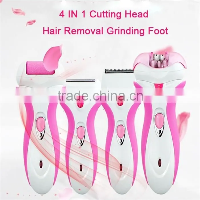Pink 4 in 1 Rechargeable Electric Callus Remover for Lady Shaver