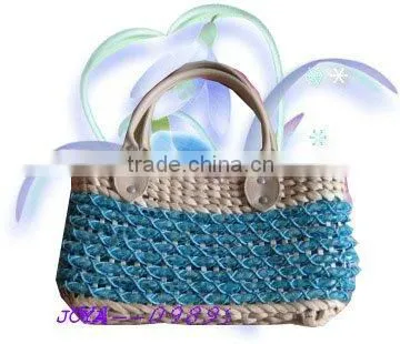 cotton print straw bag