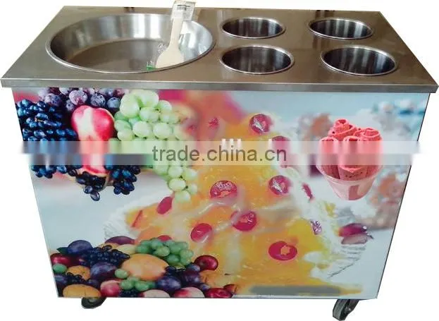 commercial fruit fried ice cream machine