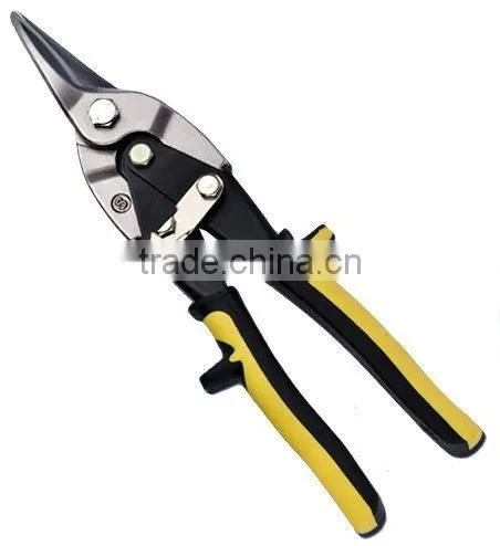 Straight Cut, Bi-color handle Aviation Tin Snips