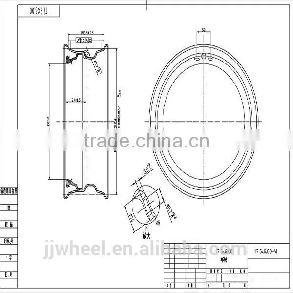 Steel Demounable 19.5x6.75 Jiujiu Wheel Rim