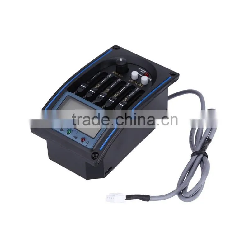 High Quality EQLC-5 5-Band EQ Equalizer System Acoustic Guitar Preamp Piezo Pickup LCD Screen Tune