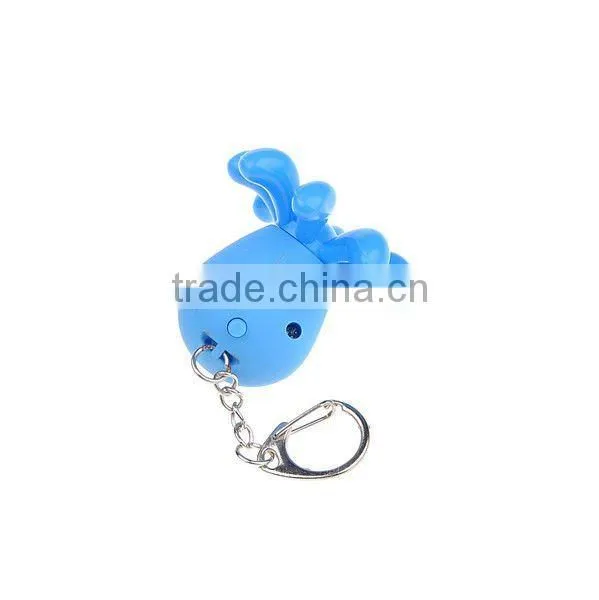 Little Blue Sound Octopus With LED Light Mouth Key Chain Ring