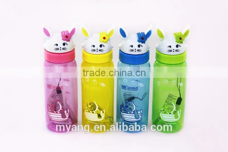 2015 wholesale children space water bottle with straw/BPA free plastic water bottle with straw