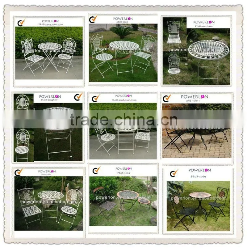 Outdoor Folding Patio Set Wrought Iron Garden Furniture