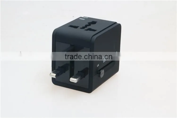 Factory High Quality Universal Travel Adapter with double USB Charger World Travel Adapter USB Travel Adapter of 1000MA