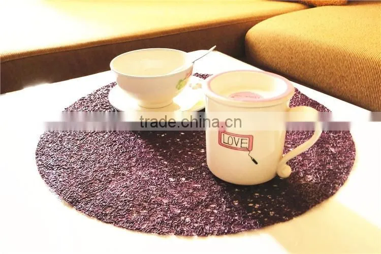Round PVC Woven, Indoor/Outdoor Placemat, Set of 12, Many Colors