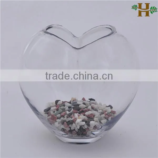 wholesale hand blown heart shaped clear glass vases