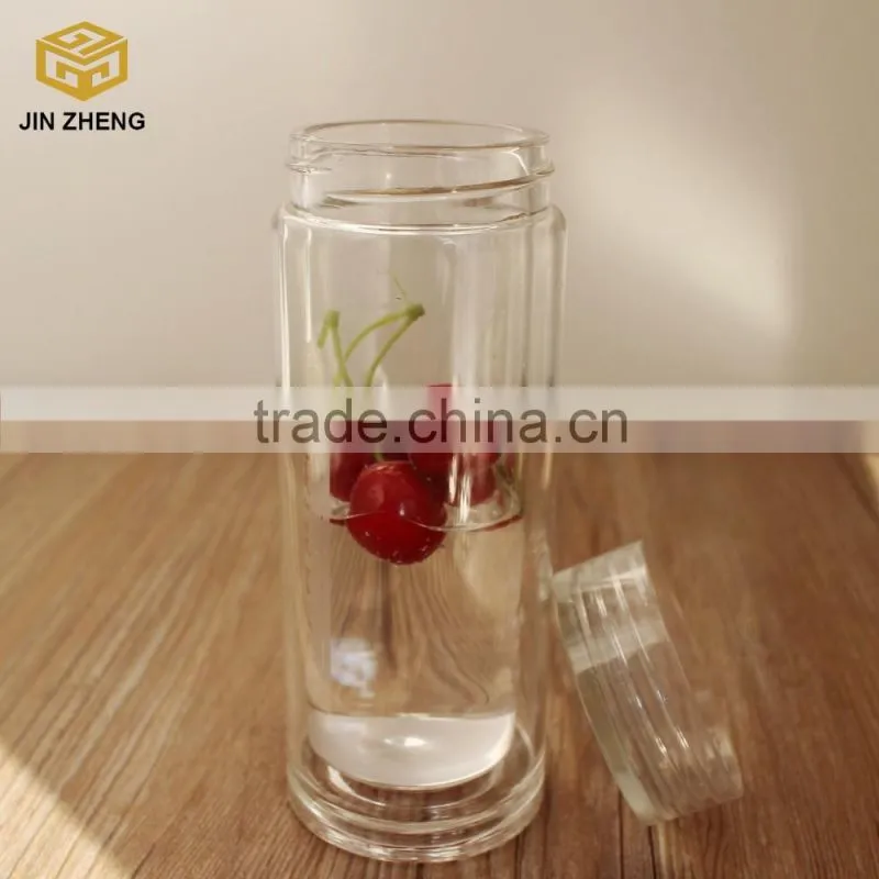 300ML BPA Free Glass Sport Water Bottle High Quality Cheap Promotion Tea Pot With Strainer