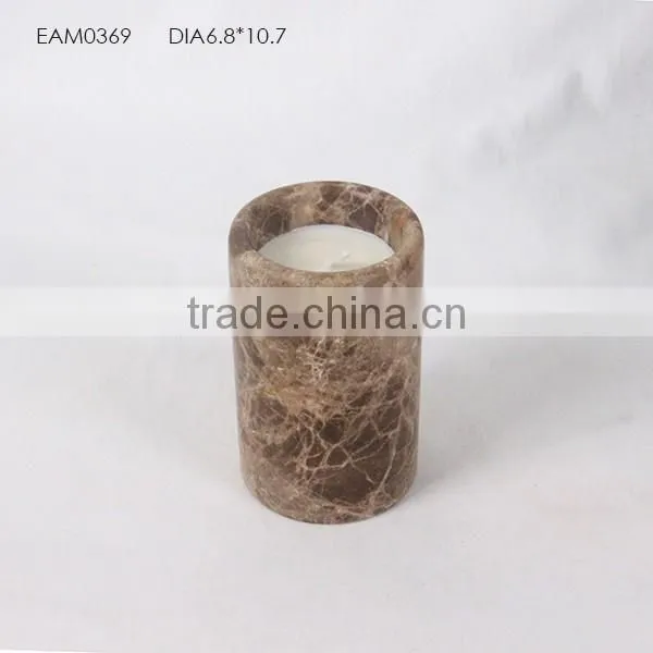 Custom Ceramic Candle Jars With Cement Graven With Soy Wax Personalized Scented candle jar