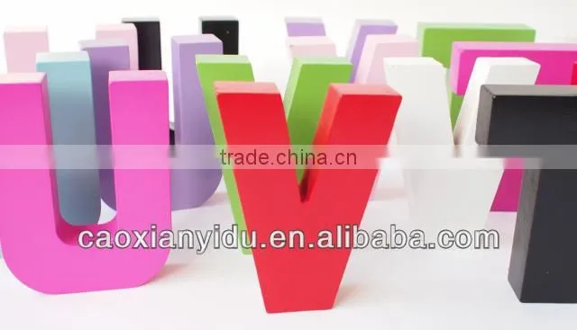 Decorating Wood Letter*9*2.5CM on Sales 9 colour Fancy Wedding Decoration