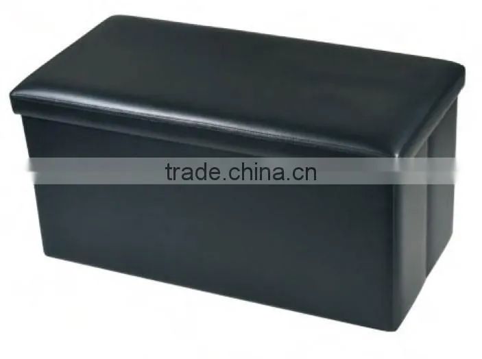 Faux Leather Folding Storage Ottoman Footrest Stool Shoe Bench Tea Table