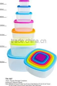 5pcs as a set square food container PP plastic storage box