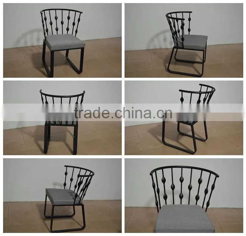 Elegant outdoor chair metal base
