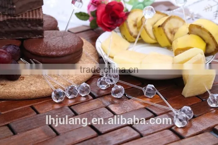 Wholesale useful plastic fruit fork/plastic jewelry fruit fork
